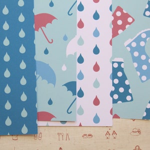 Lot 07 Rainy Day mix papier cartonné imprimé 250 g/m²
