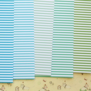 Lot de 05 papier cartonné imprimé Hello Stripes 250 g/m²