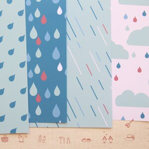 Lot 01 Rainy Day mix papier cartonné imprimé 250 g/m²