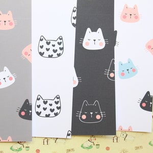 Set 02 papier cartonné imprimé motif dessin animé mélange de chats mignons 250 g
