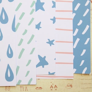 Set 01 papier cartonné imprimé mélange de griffonnages pastel 250 g