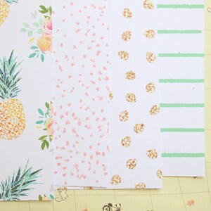 Ensemble 01 de papier cartonné imprimé Mélange d'ananas pour l'été 250 g/m²