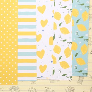 Lot 01 mélange de citrons, papier cartonné imprimé motifs 250 g/m²