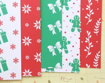 Set 03 Red and Green Christmas mix printed card stock 250gsm