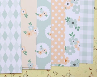 Set 02 Periwinkle Peach Mix printed card stock 250gsm