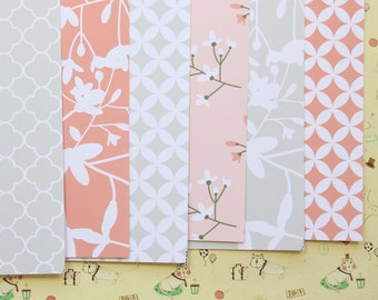 Set 01 Pink Garden Floral Mix printed card stock 250gsm