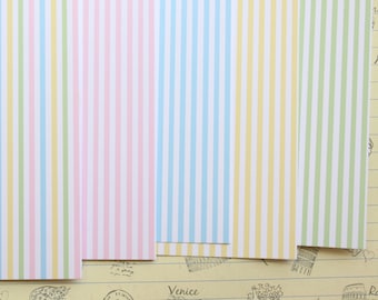 Mini Pastel Stripes Mix printed card stock 250gsm