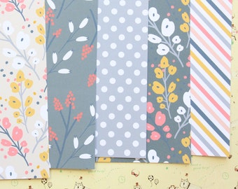 Set 01 Spring Poppies Mix printed card stock 250gsm