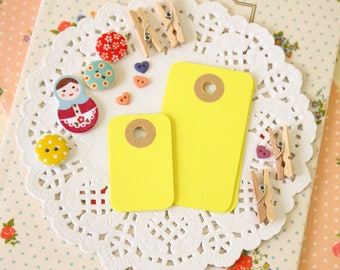 Lemon Yellow reinforced Rounded Midi Tags