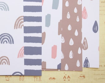 Set 01 Scandi Doodles Mix printed card stock 250gsm