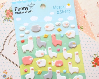 Yoofun Alpaca & Sheep puffy cartoon stickers