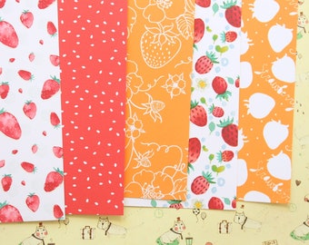 Set 03 Watercolor Strawberry Mix printed card stock 250gsm