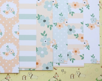 Set 01 Periwinkle Peach Mix printed card stock 250gsm