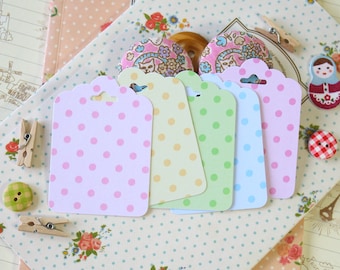 Pastel Dot fancy ornate scallop tags