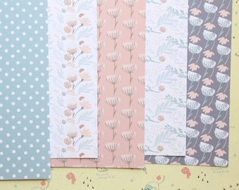 Set 04 Pink and Blue mix patterns printed card stock 250gsm