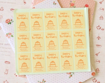 Happy Birthday sticker seal labels