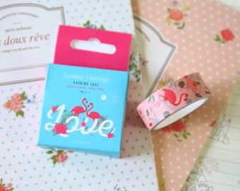 Summer Flamingo cartoon washi masking tape