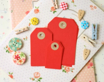 Postbox Red Papermill colour gift tags