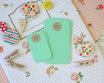 Mint Green reinforced Rounded Midi Tags