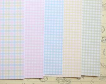 Mini Pastel Gingham Mix printed card stock 250gsm