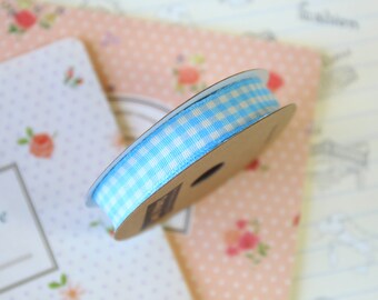 Blue country style gingham ribbon