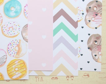 Set 01 Donuts mix printed card stock