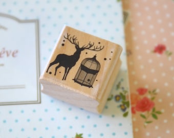 Reindeer WG-04 Wood Stamp Happy Mori rubber stamp