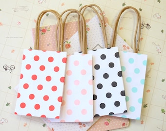 Polka Dot small twist handle paper gift bags