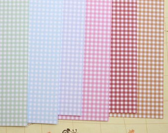 Set 02 Small Gingham Mix printed card stock 250gsm