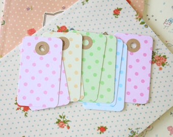 Pastel Dot reinforced Rounded Midi Tags