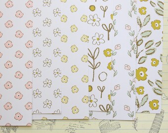 Set 01 Pretty Spring Florals Mix printed card stock 250gsm