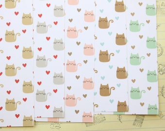 Set 02 Kitties and Hearts mix cartoon pattern printed card stock 250gsm