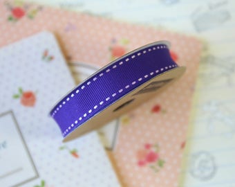 Purple Stitched Grosgrain ribbon