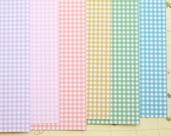 Set 03 Small Gingham Mix printed card stock 250gsm