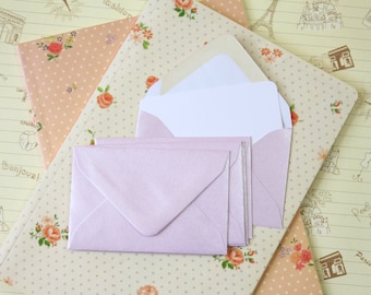 Lilac lustre mini envelopes and note cards