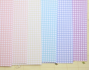 Set 01 Cartulina impresa Small Gingham Mix 250gsm