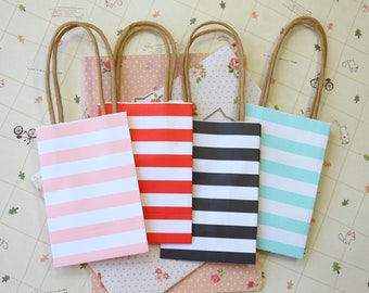 Stripe small twist handle paper gift bags