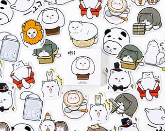 Fat Cats Candy Poetry cartoon kitty shapes stickers