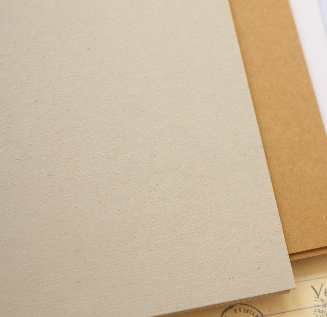 Recycled Natural plain color card stock Etsy