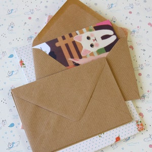 Ribbed Kraft Brown C6 plain envelopes bild 4