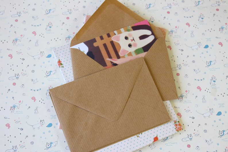 Ribbed Kraft Brown C6 plain envelopes bild 4