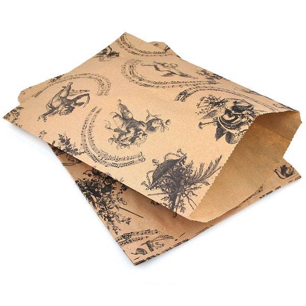 Large Musical Cherub Angel Print Kraft Brown paper bags