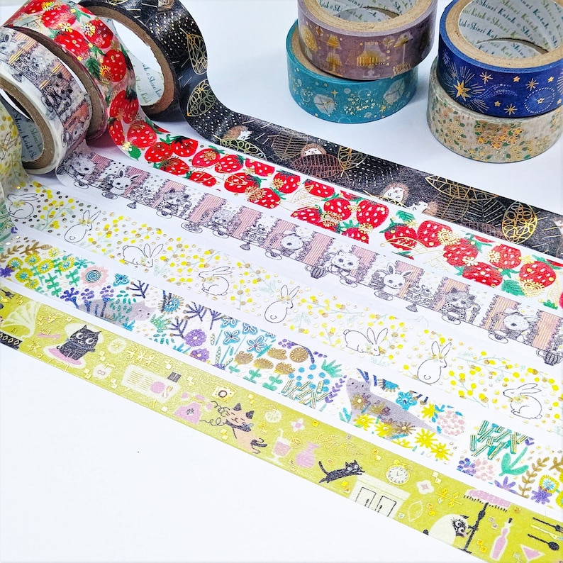 Shinzi Katoh Kirapika Glitter Masking Tape cute cartoon washi tape image 3