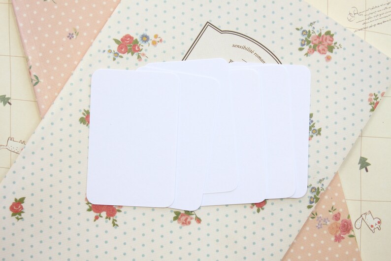 Cotton White Craft Style colour handmade blank business cards image 2