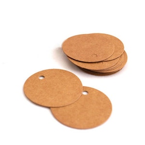 Mini étiquettes rondes kraft collection bricolage étiquettes bijoux