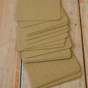 Cartes de visite vierges faites main, 50 pièces, papier kraft brun, 350 g/m²