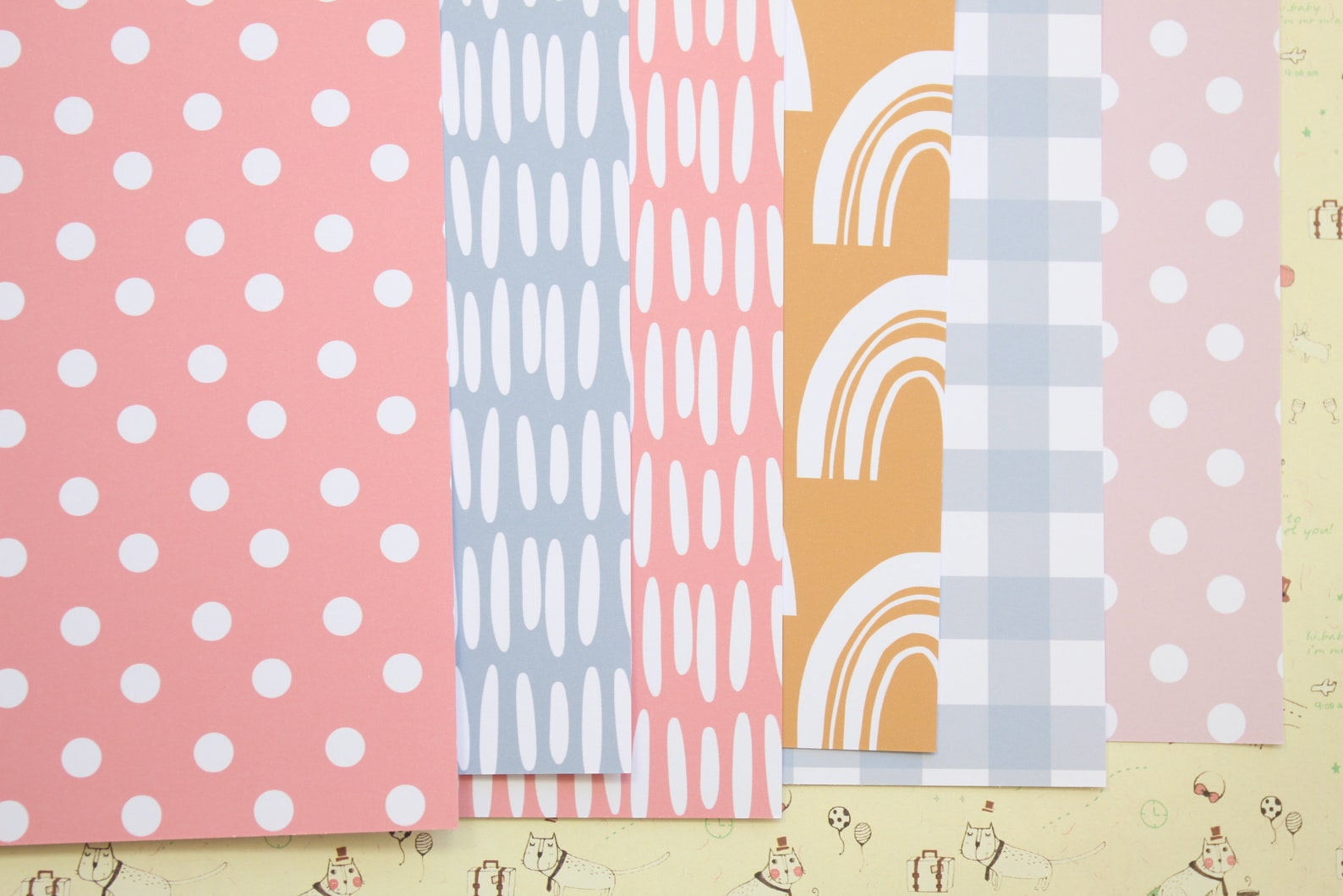 Set 01 Pastel Patterns Mix Printed Card Stock 250gsm Etsy