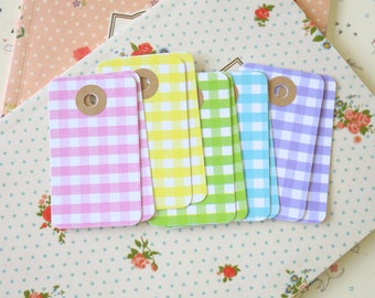 Pastel Gingham reinforced Rounded Midi Tags