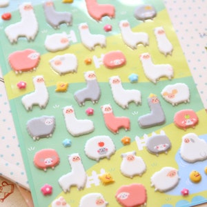 Yoofun Alpaca & Sheep puffy cartoon stickers image 4