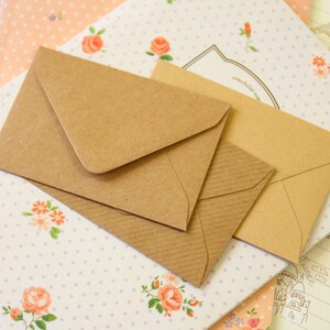 Ribbed Kraft Brown Mini Envelopes & Buff Brown Note Cards - Etsy